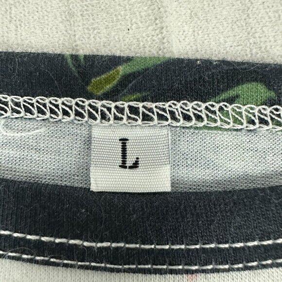 Womens Floral Striped Knot Front Top Size Large - Picture 4 of 6